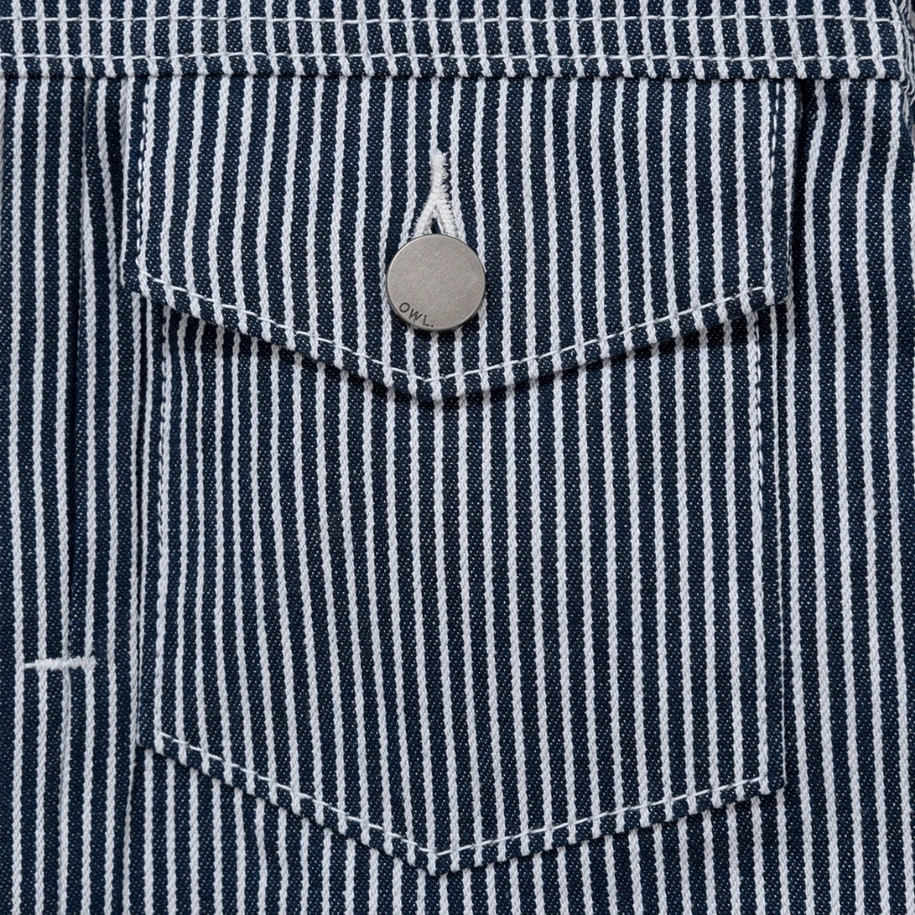 Áo khóac jean nữ Owlbrand Pleat Striped - Ảnh 7