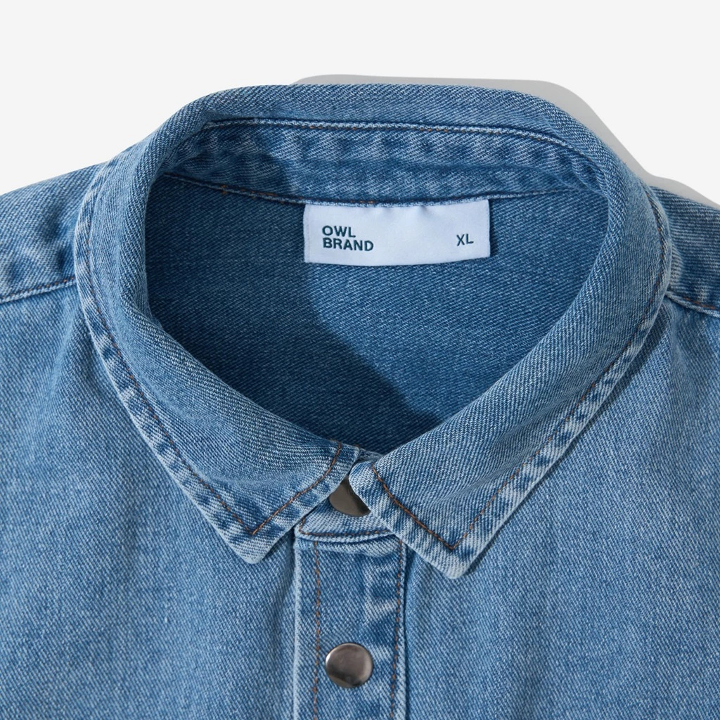 Áo sơ mi jean Owlbrand Timeless Blues - Ảnh 6